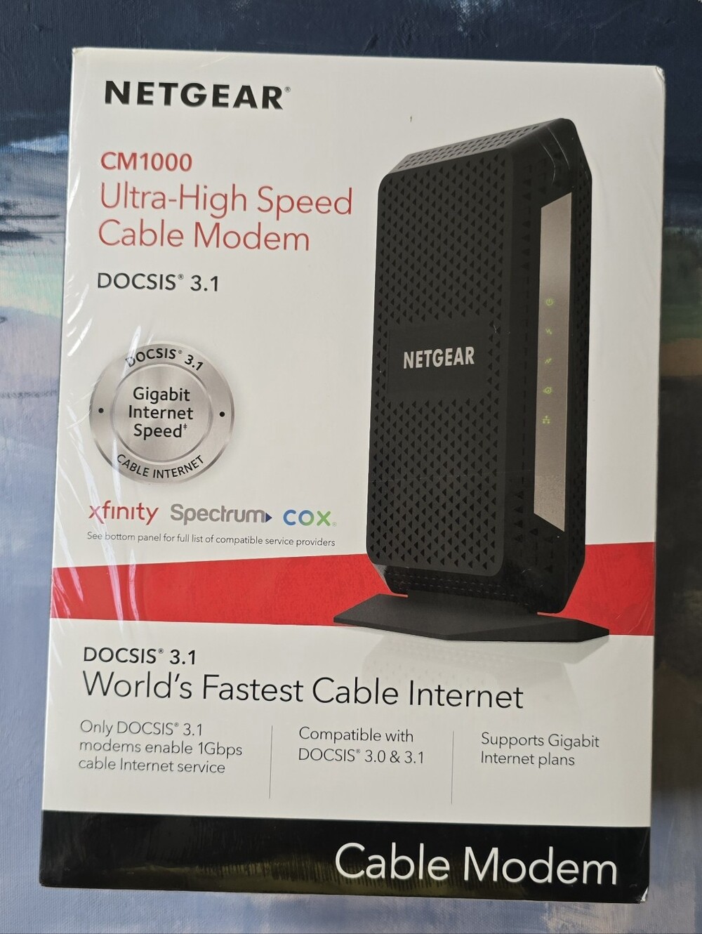 SEALED Netgear CM1000 Nighthawk DOCSIS 3.1 Cable Modem for Cox Spectrum XFinity